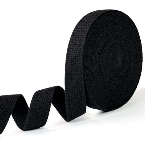 Black Cotton Webbing 1in x 10Yards - color: Black