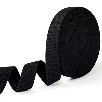 Black Cotton Webbing 1in x 10Yards - color: Black