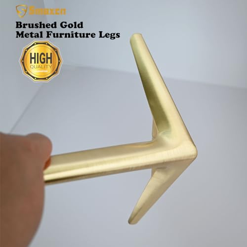 6 inch/15cm Brushed Gold Metal Furniture Legs Set of 4 - color: Brushed Gold, size: 6 inch