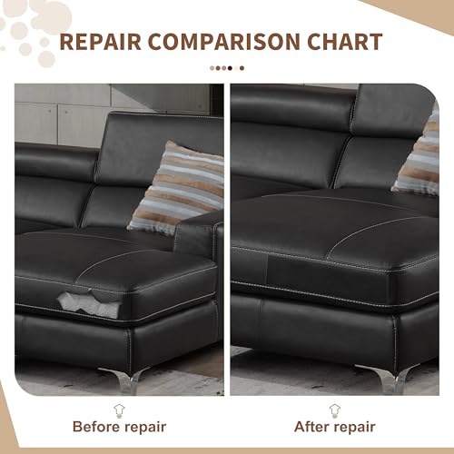 TIANLDD Leather Repair Tape,3.5 x 80 Inches Self Adhesive Leather Repair Patch，Leather Repair Kit for Furniture，Couches,Car Seats,Cabinets,Handbags(Black-Litchi Grain) - color: Black-Litchi Grain, size: 3.5" x 80"