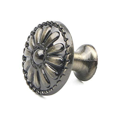6Pcs Antique Round Cabinet Knobs Single Hole for Drawer Cupboard