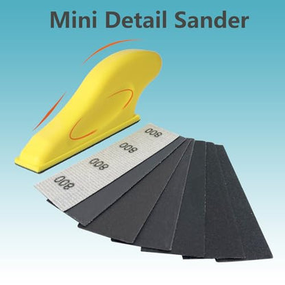 Micro Detail Sander Paper Kit 90 PCS Wet Dry Sandpaper (Grit 320 to 5000) - style: Grey(Grit 320-5000)
