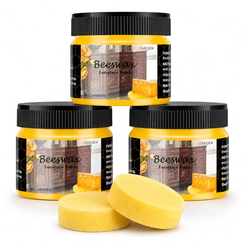 CARGEN 3PCS Beeswax Wood Polish - Beeswax Furniture Polish - style: 3 Pack-With 2 Sponges