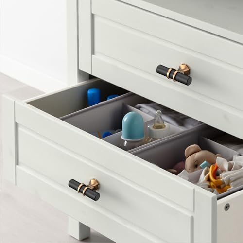 Amerdeco 10 Pack Champagne Bronze and Matte Black Cabinet Knobs 2 Inch T Bar Cabinet Pulls Kitchen Cabinet Handles Cabinets Hardware Drawer Pulls ZH0050 - color: Champagne Bronze Black, size: 2"/51MM
