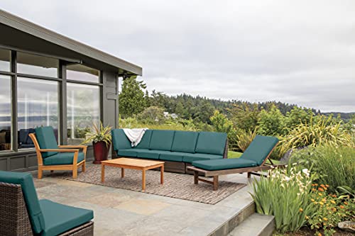 Classic Accessories Ravenna Water-Resistant 21 x 19 x 3 Inch Patio Seat Cushion, Mallard Green, Chair Seat Cushion - color: Mallard Green, size: 21"W x 19"D x 3"Thick