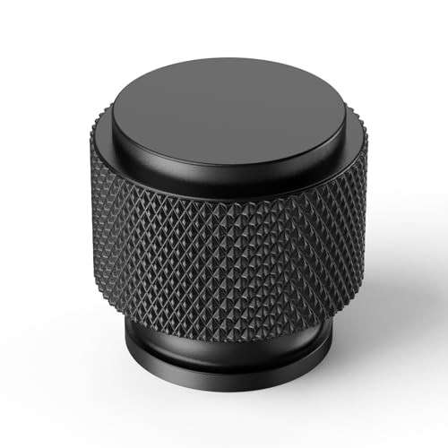 Matte Black Cabinet Knobs Round Drawer Pulls 10 Pack - color: Matte Black, size: Knob