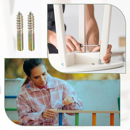 M4 Hanger Bolts, 1.2"(30mm) Length Double Headed Bolts Self-Tapping 4mm Screw Wood Dowel Screw Bolt Furniture Accessories - Fitting for (Wood Joint Furniture Legs) 48 Pcs - size: M4 x 30mm