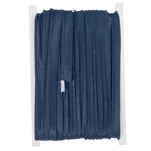 YELARXI 1/2 Inch Maxi Piping Bias Tape, 20 Yards Piping Trim with Cord Satin Binding Lip Cord Trim Fit for Sewing Garment Webbing Trimming Crafts Decorating - (Dark Blue) - color: Dark Blue