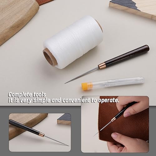 TLKKUE Upholstery Repair Sewing Thread Kit, 273 Yards Waxed Thread Black - color: Black