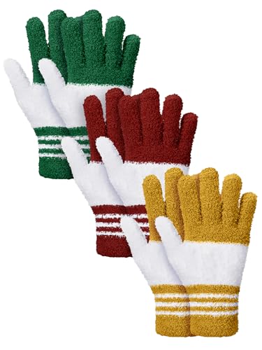 Patelai 3 Pairs Microfiber Dusting Gloves for Plants Leaf, Small - color: Dark Blue, Gray, Khaki, White, size: Small