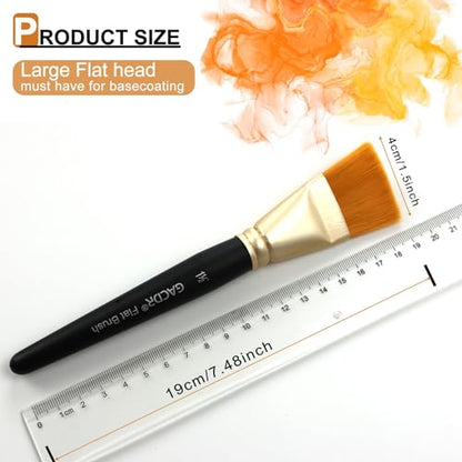 Large Flat Paint Brushes, 4pcs 1.5 Inch Craft Paint Brush Set for Acrylic - color: Black