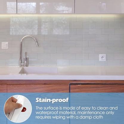 2026 New Upgrade Peel and Stick Backsplash Tile, Peel and Stick 11.34" X 11.57" Wall Tile for Kitchen, Bathroom, Fireplace, Laundry (Polished Marble White Blue, 5 Packs) - color: Polished Marble White Blue