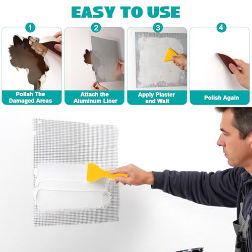 5Pcs Drywall Repair Kit Large Hole, 12 x 12in Self-Adhesive Drywall Patch - size: 5Pcs