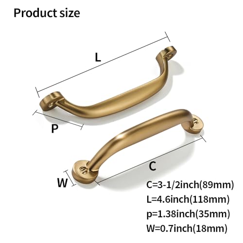 10 Pack 3-1/2 inch Hole Center Champagne Bronze Cabinet Pulls - Heavy Duty Solid Drawer Honey Bronze Hardware Handles Kitchen Vanity Bathroom Handles - color: Champagne Bronze, size: 3-1/2"(89mm) Hole Center