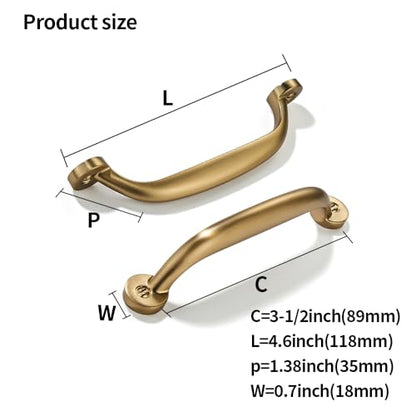 10 Pack 3-1/2 inch Hole Center Champagne Bronze Cabinet Pulls - Heavy Duty Solid Drawer Honey Bronze Hardware Handles Kitchen Vanity Bathroom Handles - color: Champagne Bronze, size: 3-1/2"(89mm) Hole Center