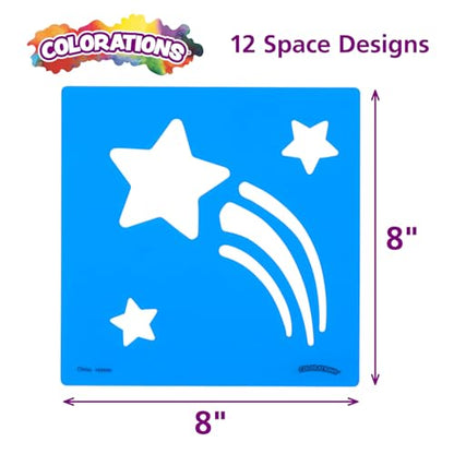 Colorations Space Stencil Set - Set of 12 - style: Outer Space 12PK