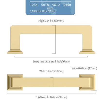 9BUILD 10 Pack 3 Inch Brushed Gold Cabinet Pulls,Kitchen Hardware - color: Brushed Gold, size: 3"/76MM Hole Center