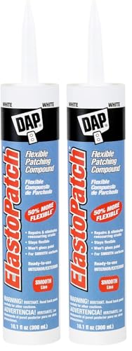 Dap 12276 Elastomeric Patch and Caulking Compound, 10.1-Ounce, White (Pack of 2) - size: 10.1 oz (Pack of 2)