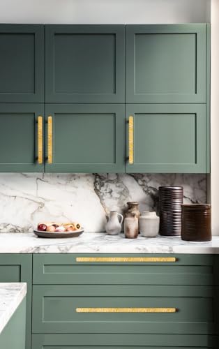 Goo-Ki 7-1/2 Inch（192mm Hole Centers Luxurious & Sturdy Gilded Ray Cabinet Handls,Polished Rich Gold Cabinet Pulls for Kitchen,Drawer,Cupboard & Wardrobe,6 Pack - color: Polished Rich Gold, size: 7.6 inch (192 mm) Hole Centers, style: Pulls With No Backpl