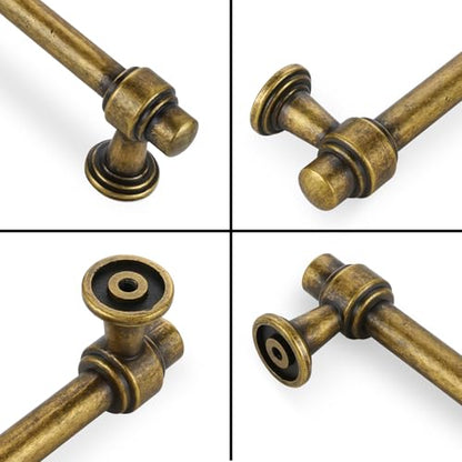 Antique Brass Kitchen Cabinet Pulls 5 Inch 10 Pack - color: Antique Brass, size: 5" Hole Center(128mm)