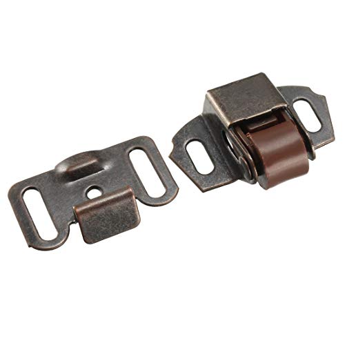 uxcell Retro Cabinet Wardrobe Door Single Roller Catch Ball Latches Hardware Copper Tone - size: 1 Piece