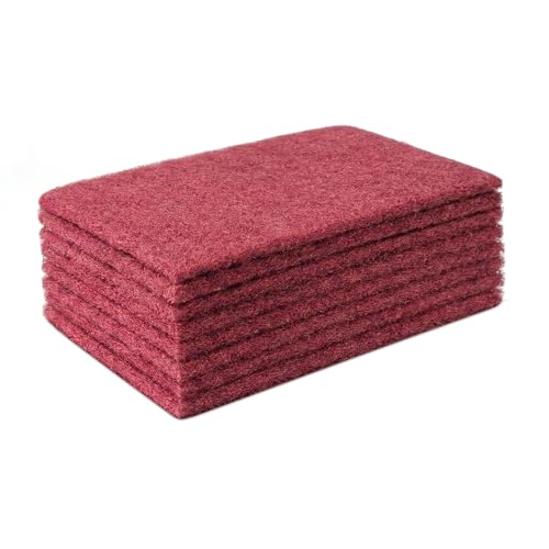6"x9" Maroon Scuff Pads 8 Pack - 320 Grit Abrasive for Paint Prep, Auto Body & Woodworking, Non-Woven Aluminum Oxide, Reusable Wet or Dry, Resists Clogging & Tearing - color: Maroon, size: 8 pcs (6" x 9")