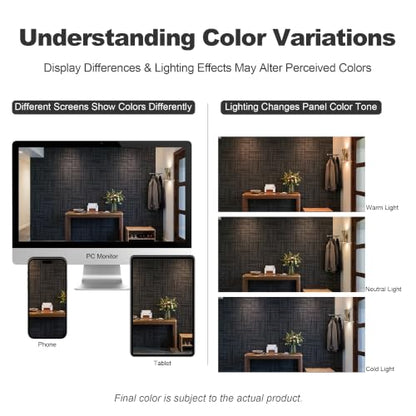 WoveN SounD Acoustic Wall Panels, Black Oak, 16 Pack, 12x12 in - color: Enframe, Black Oak, 16 Pack