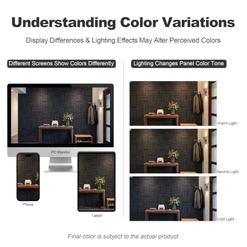WoveN SounD Acoustic Wall Panels, Black Oak, 16 Pack, 12x12 in - color: Enframe, Black Oak, 16 Pack