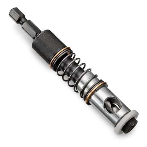 Rockler Self-Centering Shelf Pin Drill Bit - High-Speed Steel Centering Tool for Drilling Jig Systems - Spring-Loaded Guide Borer for Clean, Accurate Cabinet Shelf Holes