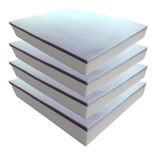Foamma 2" x 22" x 24" Gel Memory Foam (Chair Cushion Foam for Dining Chairs, Wheelchair Seat Cushion) 4-Pack - color: Gel Memory Foam, size: 2" x 22" x 24", style: 4 Pack