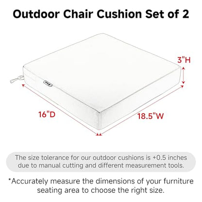 Favoyard Patio Chair Cushions 18.5 x 16 x 3 Inch Waterproof Outdoor Seat - color: Dark Grey, size: 18.5 x 16 x 3 In