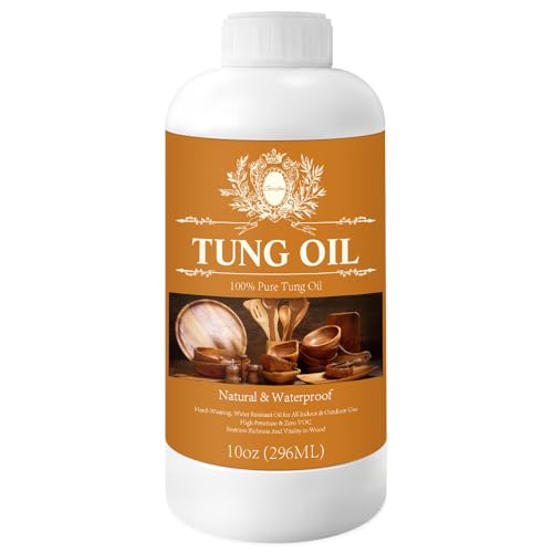 10 OZ Pure Tung Oil for Wood Outdoor/Indoor, Food Grade Sealer - size: 1 Count (Pack of 1)