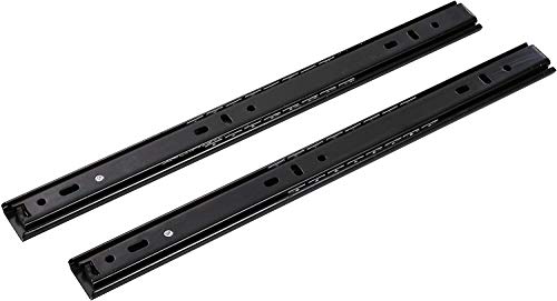 2 Sections Metal Drawer Slide Rail Tracks Ball Bearing Slides Side Mount Type (11 Inch, Black)