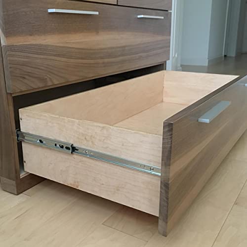 Soft Close 24" Drawer Slides, Full Extension Side Mount, 6 Pairs - size: 24 Inch