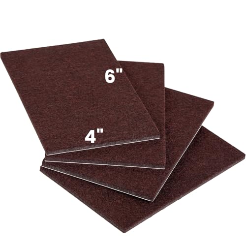 Large Felt Furniture Pads 6" x 4" Set of 4 Cut Furniture Felt Pads Sheets Brown Self Adhesive Anti Scratch Heavy Duty 5mm Thick Floor Protector for Hardwood Floorfor Hardwood Floor - size: 4pcs Rectangle