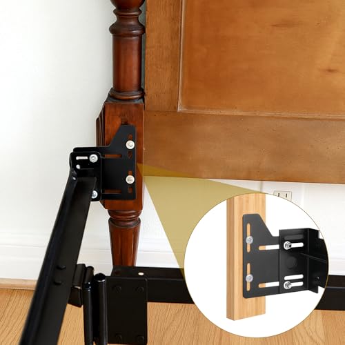 4PCS Bed Frame Brackets, Bed Frame Adapter Brackets, Black