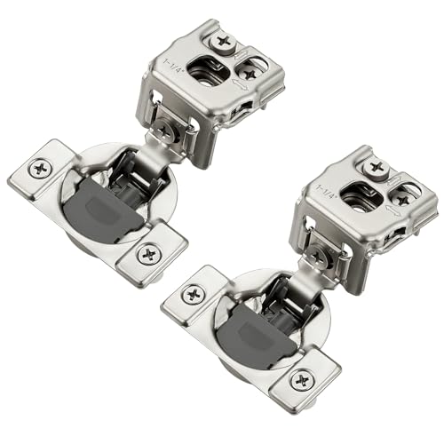 Satin Nickel Soft Close Cabinet Hinges,1-1/4 Inch Overlay,60 Pack (30 Pair) - size: 1-1/4 inch Overlay