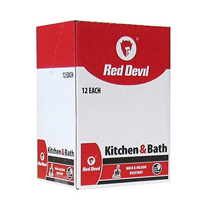 Red Devil 0406 Duraguard Kitchen & Bath Siliconized Acrylic Caulk, 10.1 oz., White, 12 Pack, Made in USA - color: White, size: 10.1 oz., style: 12 - Pack