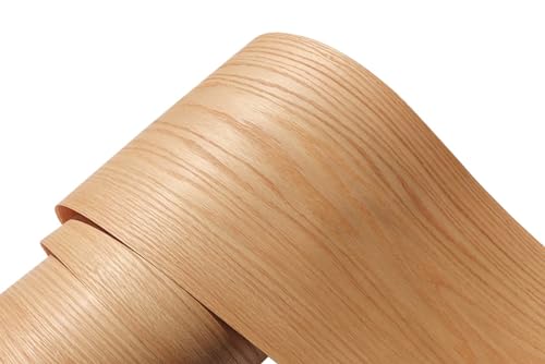 Red Oak Thin Wood Veneer Sheets (Figured Grain)- 7.5 Inch Wide x 98 Inch Long, Natural Wood for Furniture, Cabinets, and DIY Crafts