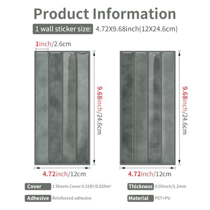 VICCI Subway Tile Stickers, Modern Gray, 4.72x9.68 Inch, 20-Sheet - color: Modern Gray