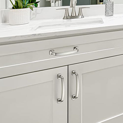Ravinte Arch Cabinet Pulls 3-3/4in 10 Pack Brushed Nickel Cabinet Handles - color: Brushed Nickel, size: 3-3/4 inch hole center