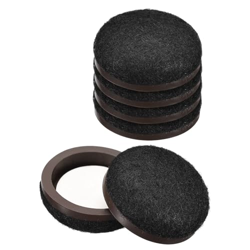 uxcell Furniture Sliders, 8Pcs 1" - Formed Felt Round Sliding Pads, Chair Glides for Carpeted Tile Vinyl Hardwood Floors (Black) - color: Black, size: 1"