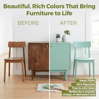 Miss Mustard Seed's Milk Paint for Furniture, Cabinets & Wood, Aqua Sky Quart - color: Aqua Sky, size: 20 Ounce (Pack of 1)