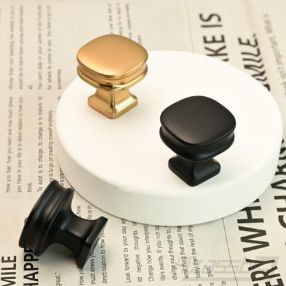 Alzassbg Matte Black Square Cabinet Knobs 10 Pack, AL0003MB - color: Matte Black, size: Single Hole Knobs