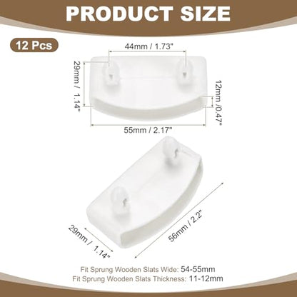 uxcell 12 Pcs 55mm x 12mm Plastic Bed Slat End Caps, Bed Slat Cover White - color: White, size: 55mm x 12mm