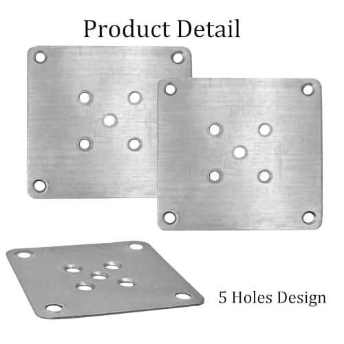 6PCS 9x9cm(3.54"x3.54") Furniture Leg Mounting Plates, Metal Flat T-Plate Connector Bracket with Screws for Sofa Chair Cabinet Table Leg Repair Replacement DIY - size: 3.54"x3.54"