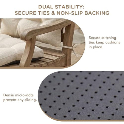 Codi Rocking Chair Cushions Indoor, Water-Resistant, Beige 1 Pack - color: Beige, size: 18"x18"/18"x22" - Standard 1PK