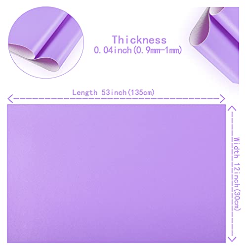 HGUAN Smooth Solid Color Light Purple Faux Leather 12"X53"(30cmX135cm),Faux Leather Sheets Roll Very Suitable for Making Crafts, Leather Earrings, Bows,Sewing (Light Purple) - color: Light Purple