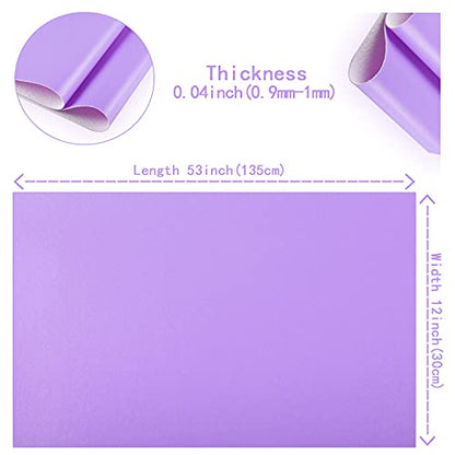 HGUAN Smooth Solid Color Light Purple Faux Leather 12"X53"(30cmX135cm),Faux Leather Sheets Roll Very Suitable for Making Crafts, Leather Earrings, Bows,Sewing (Light Purple) - color: Light Purple