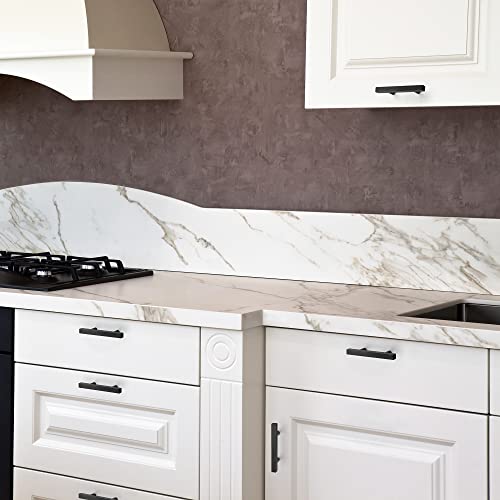 Ravinte Hardware Matte Black Cabinet Handles Drawer Pulls 3 Inch CC 10 Pack - color: Matte Black Square T-Shaped, size: 3" Hole Center